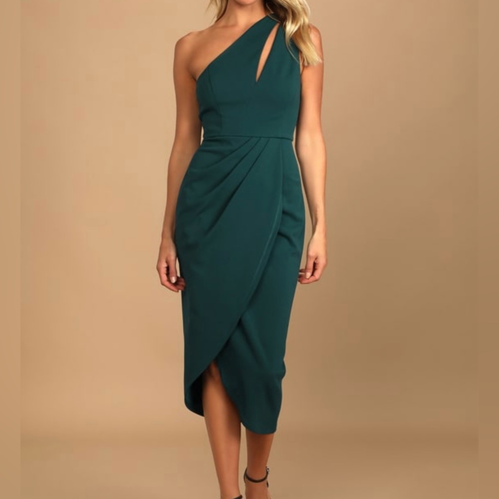 Lulu’s Forest Green Midi Dress